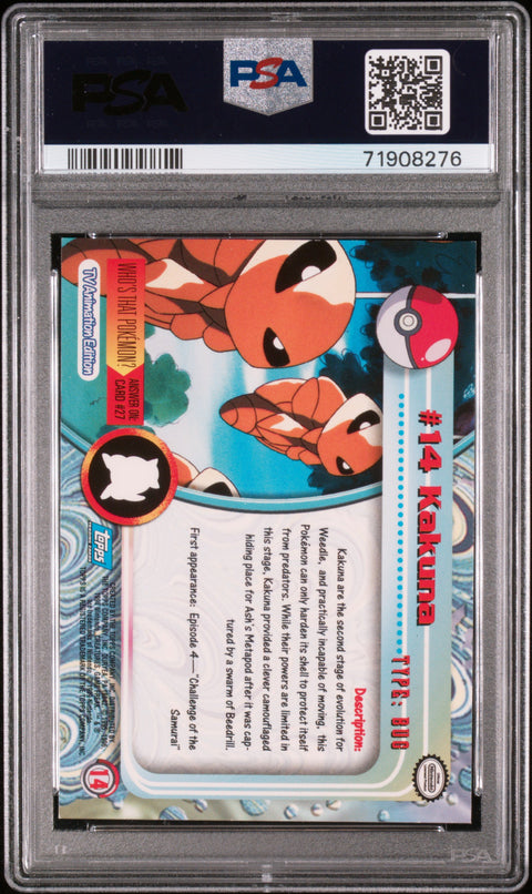 1999 Topps Pokemon Tv #14 Kakuna Rainbow Foil PSA 7
