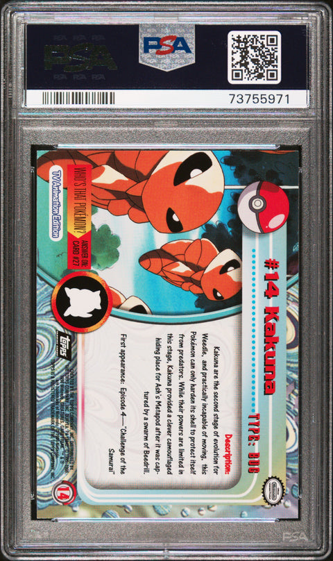 1999 Topps Pokemon Tv #14 Kakuna PSA 8