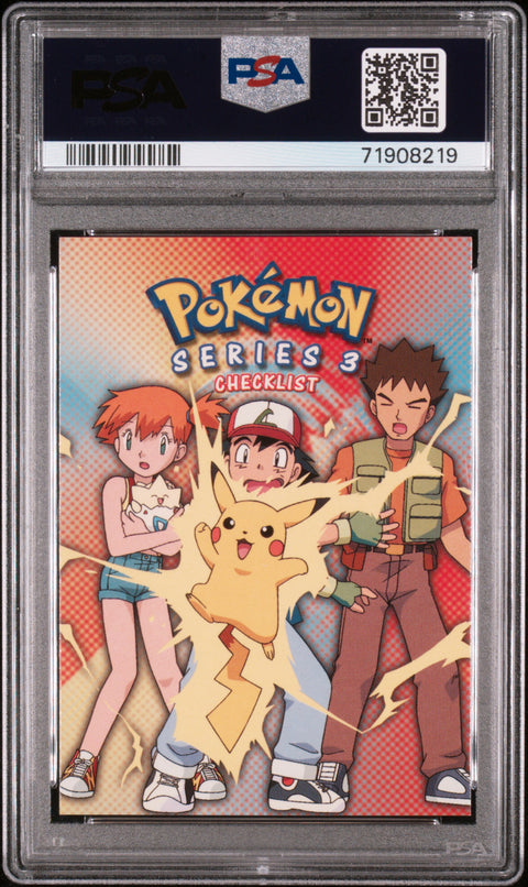 2000 Topps Pokemon Tv Animation Series 3 Checklist PSA 9
