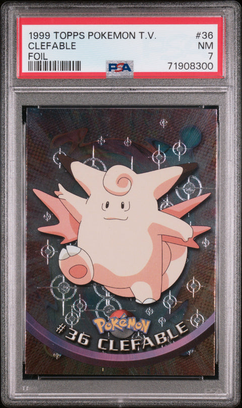 1999 Topps Pokemon Tv #36 Clefable Foil PSA 7