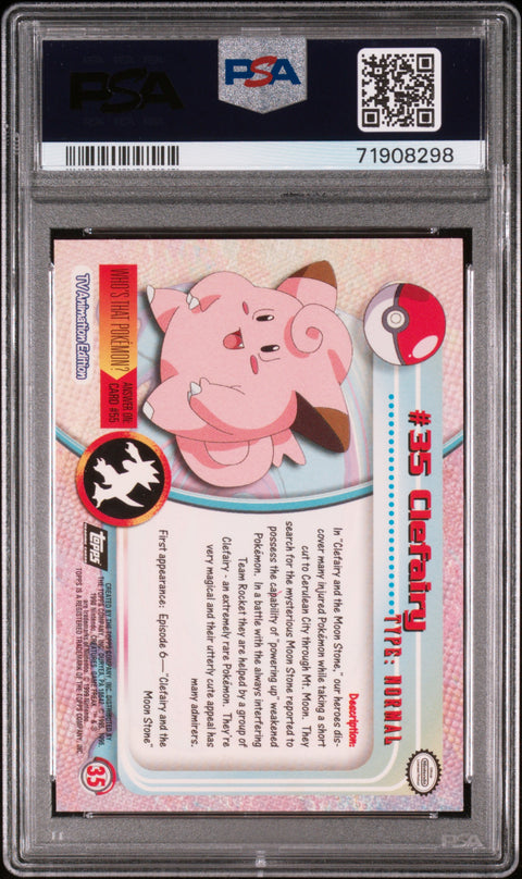 1999 Topps Pokemon Tv #35 Clefairy Foil PSA 7
