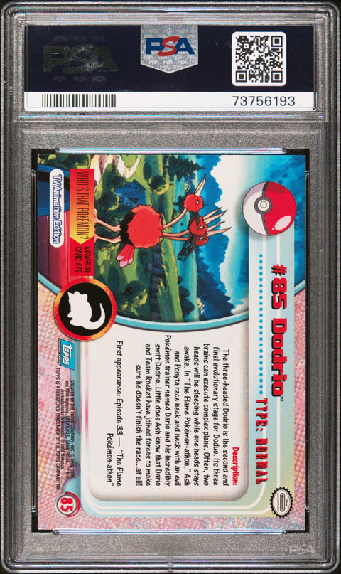 2000 Topps Pokemon Tv Animation Series 2 #85 Dodrio Tv Animation Series 2 PSA 9