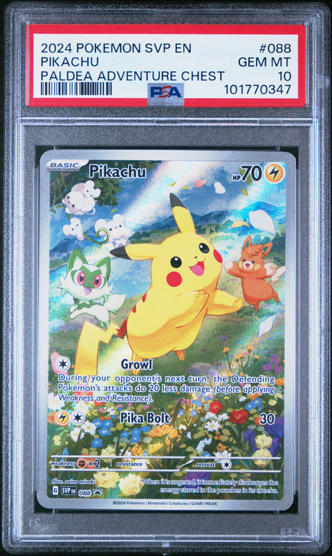 2024 Pokemon Svp En-Sv Black Star Promo #088 Pikachu PSA 10