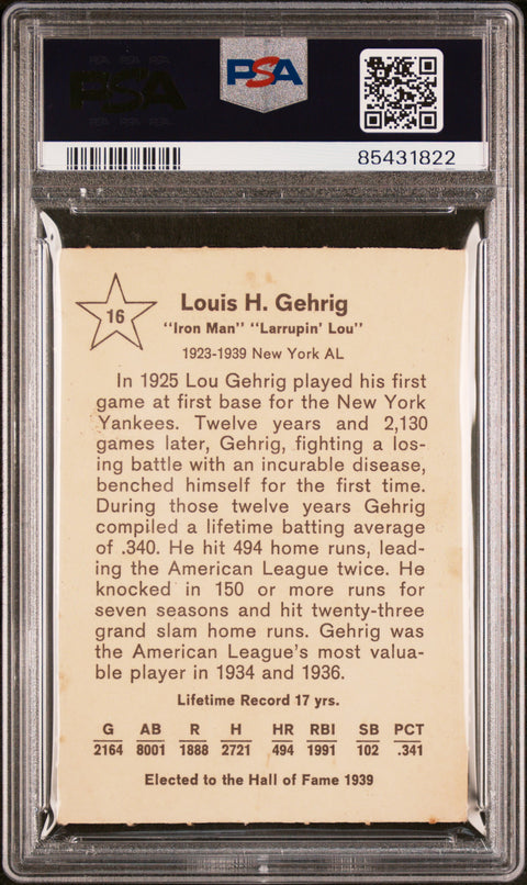 1961 Golden Press #16 Lou Gehrig PSA 3