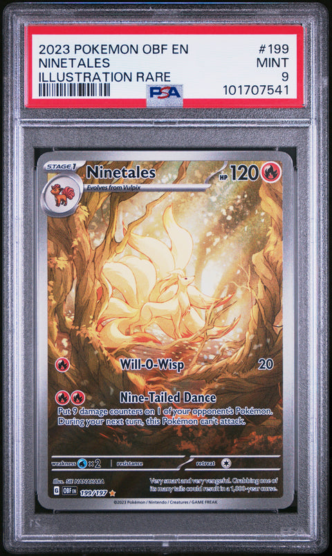 2023 Pokemon Obf En-Obsidian Flames #199 Ninetales Illustration Rare PSA 9