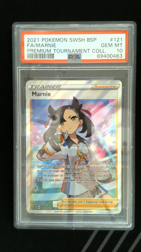 2021 Pokemon Promo #121 Fa/Marnie Premium Tournament Coll. PSA 10