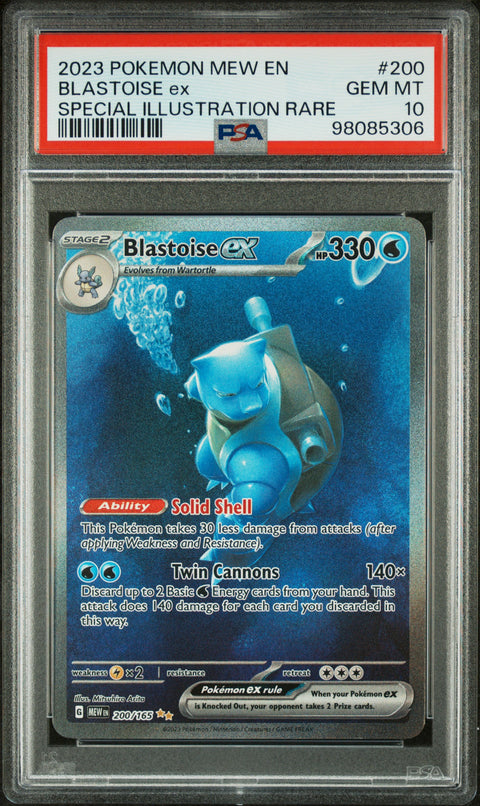 2023 Pokemon Mew En-151 #200 Blastoise Ex Special Illustration Rare PSA 10