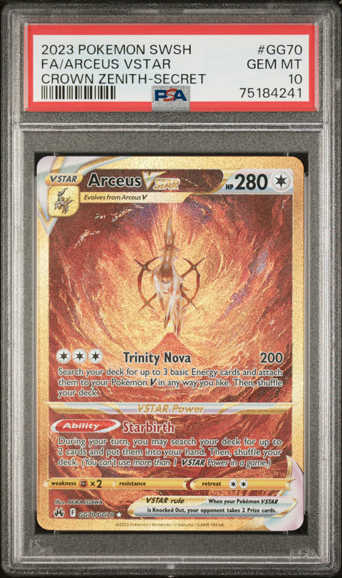 2023 Pokemon Crown Zenith #GG70 Fa/Arceus Vstar Crown Zenith-Secret PSA 10