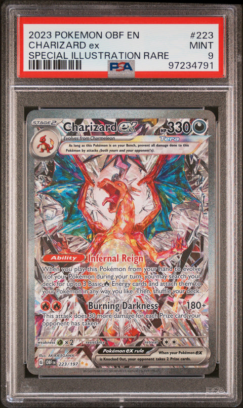 2023 Pokemon Obsidian Flames #223 Charizard Ex Special Illustration Rare PSA 9