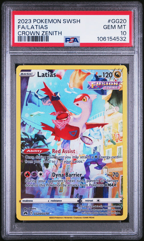 2023 Pokemon Sword And Shield Crown Zenith #GG20 Fa/Latias Crown Zenith PSA 10