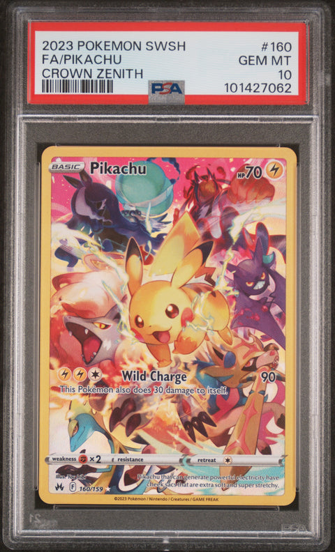 2023 Pokemon Sword And Shield Crown Zenith #160 Fa/Pikachu Crown Zenith PSA 10