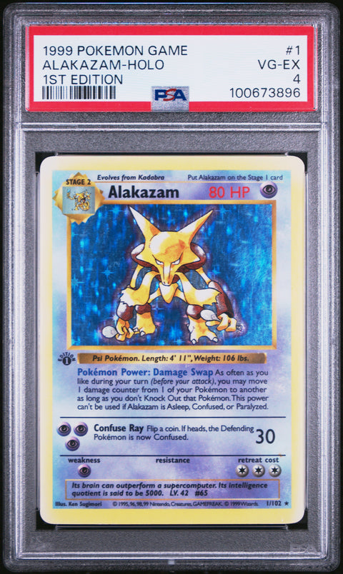 1999 Pokemon Game Alakazam-Holo #1 PSA 4