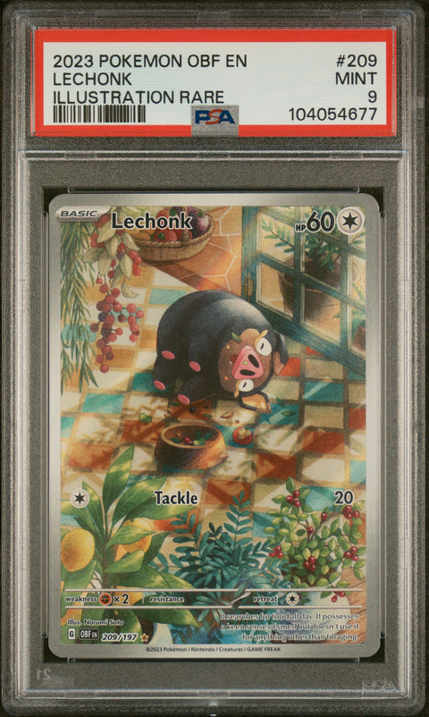 2023 Pokemon Obf En-Obsidian Flames #209 Lechonk Illustration Rare PSA 9