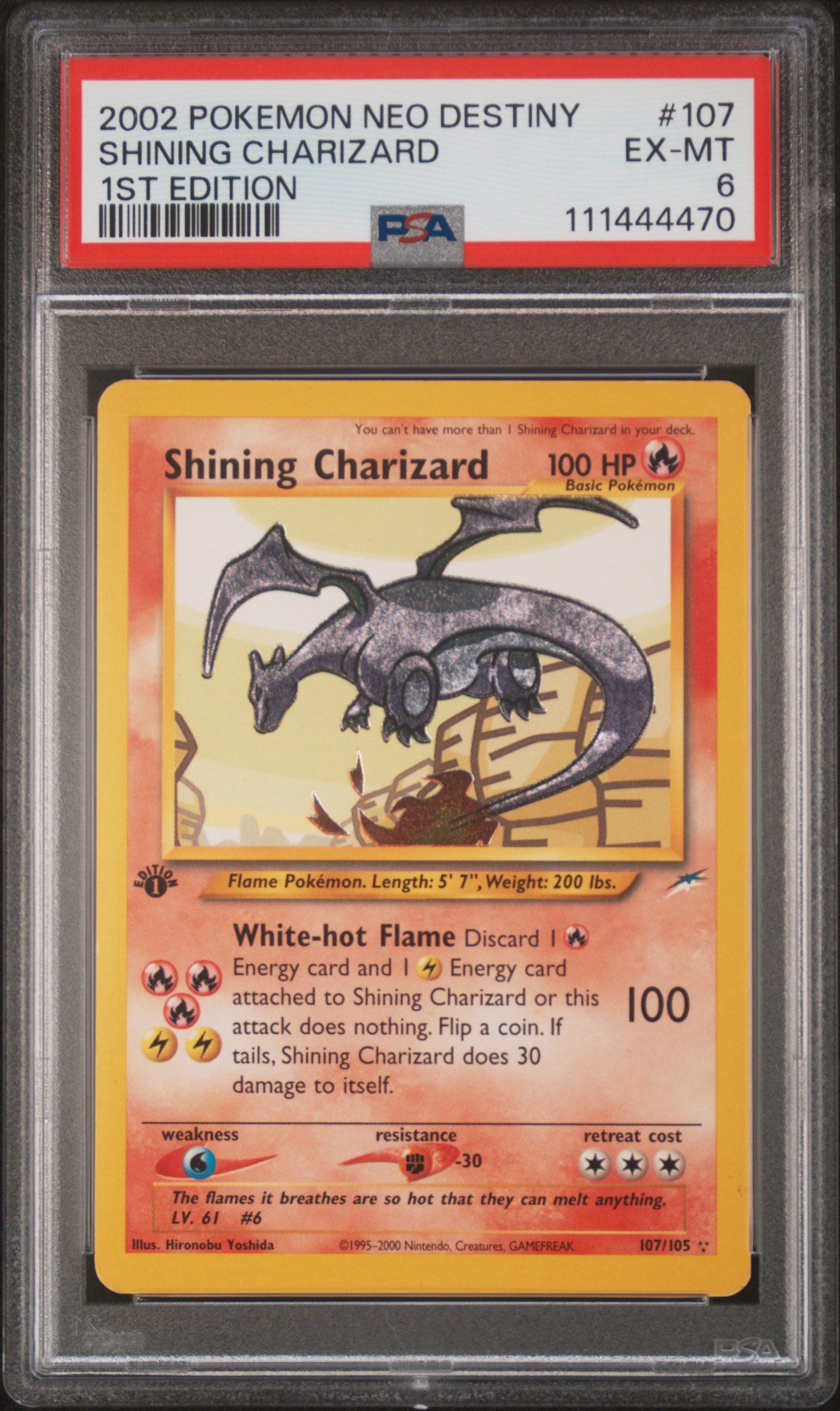 2002 Pokemon Neo Destiny #107 Shining Charizard 1st Edition PSA 6 Aloha Card Shop 2002 Pokemon Neo Destiny #107 Shining Charizard 1st Edition PSA 6 Aloha Card Shop