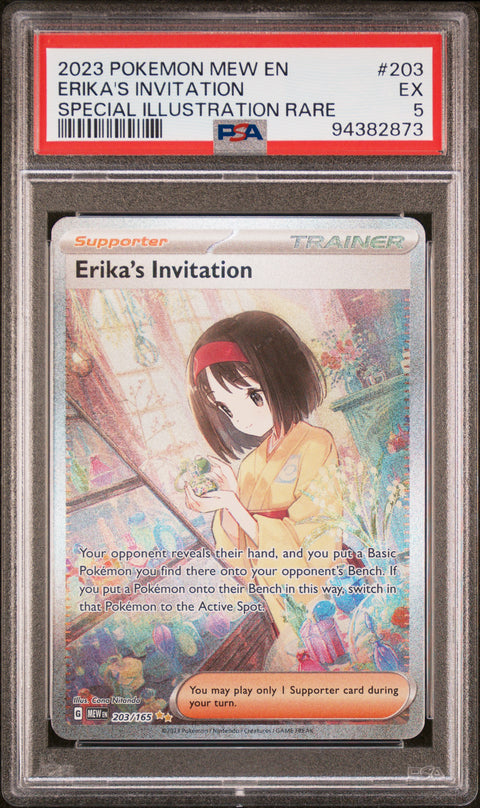 2023 Pokemon Mew En-151 #203 Erika'S Invitation Special Illustration Rare PSA 5