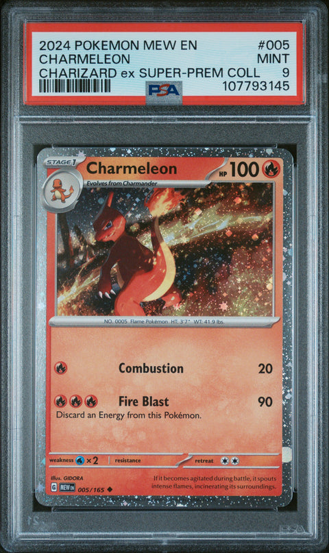 2024 Pokemon Mew En-151 #005 Charmeleon Charizard Ex Super-Prem Coll PSA 9