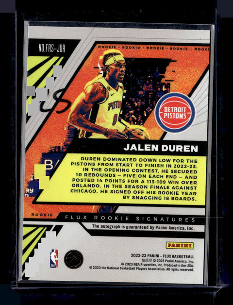 2023 Flux Basketball Jalen Duren Autograph RC