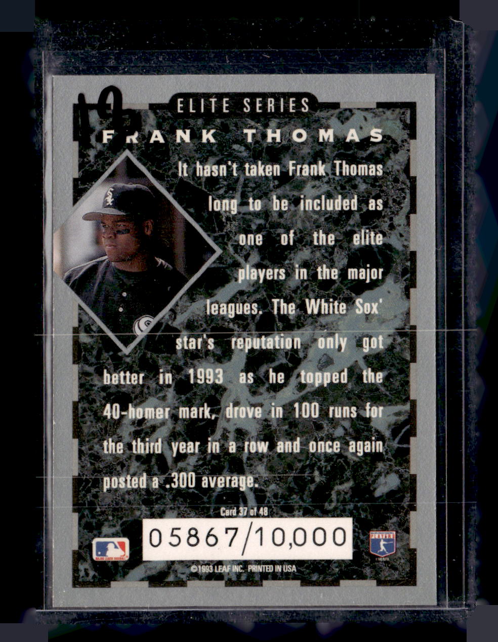 1994 Donruss #37 Frank Thomas Elite Series #/10000