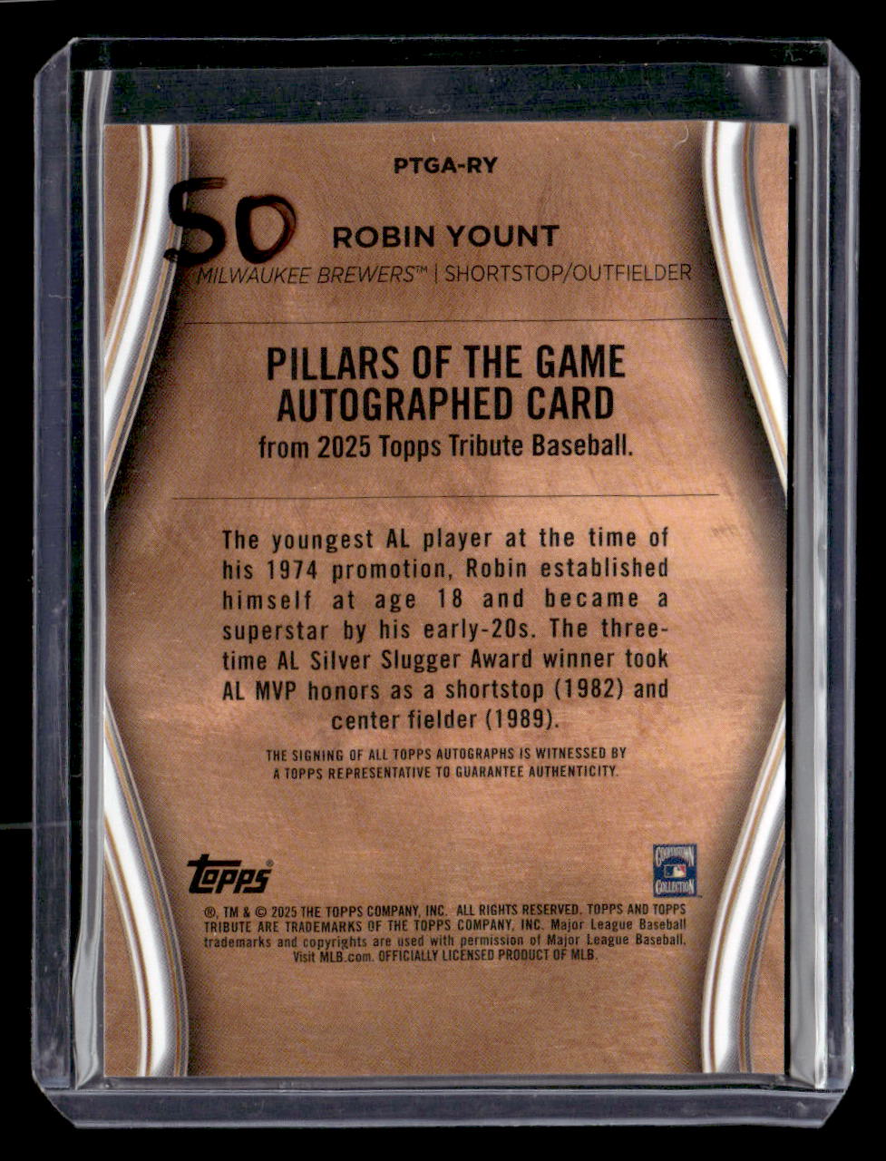 2025 Topps Tribute Robin Yount Pillars Of The Game /199
