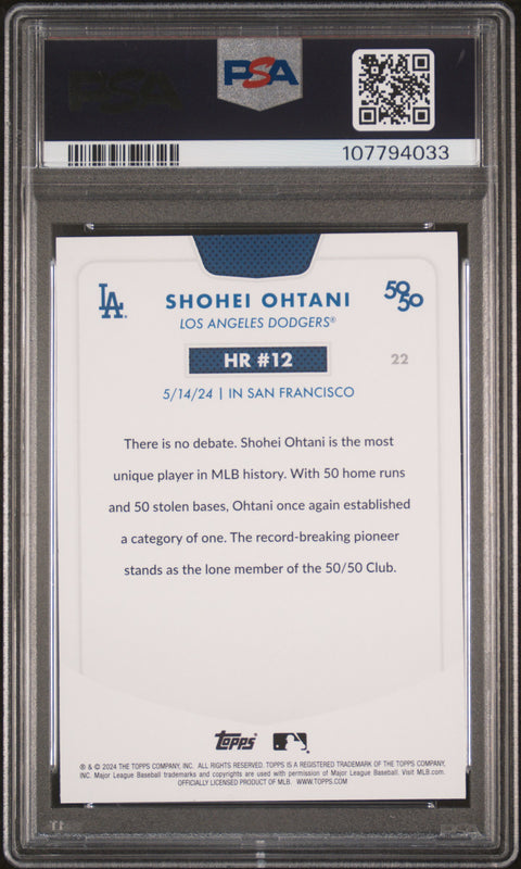 2024 Topps 50/50 Shohei Ohtani #22 Shohei Ohtani PSA 9