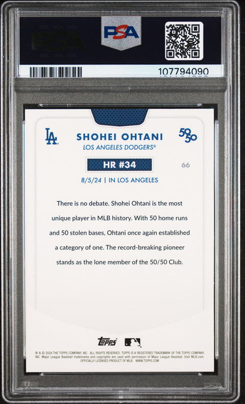 2024 Topps 50/50 Shohei Ohtani #66 Shohei Ohtani PSA 9