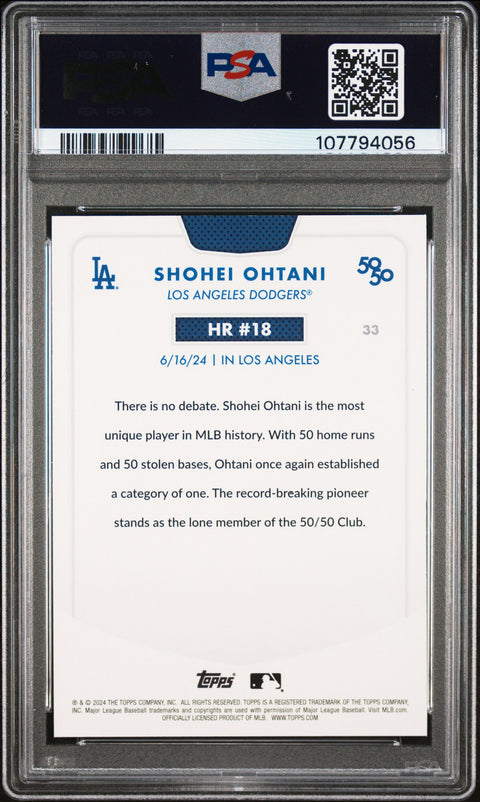 2024 Topps 50/50 Shohei Ohtani #33 Shohei Ohtani PSA 9
