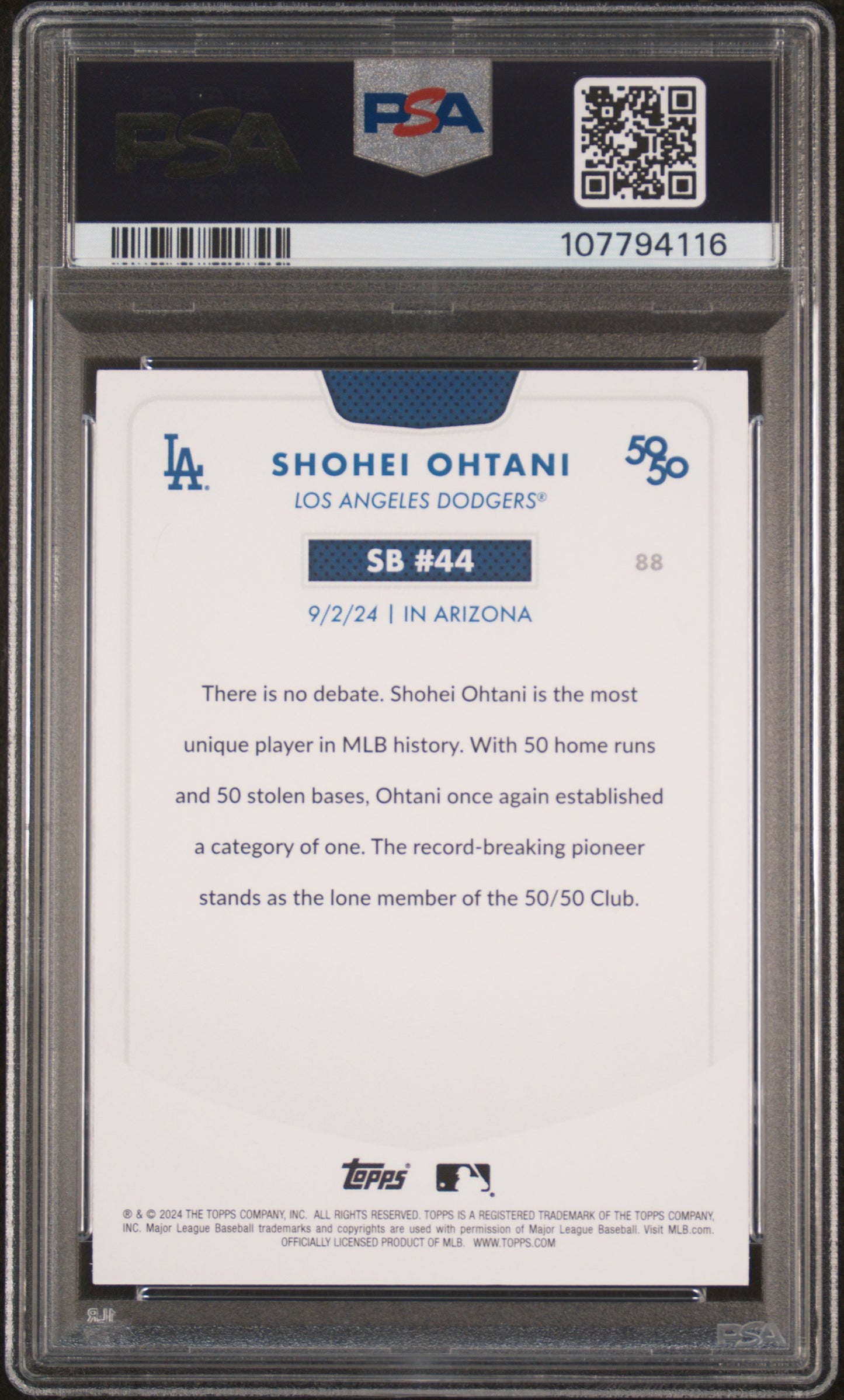 2024 Topps 50/50 Shohei Ohtani #88 Shohei Ohtani PSA 8