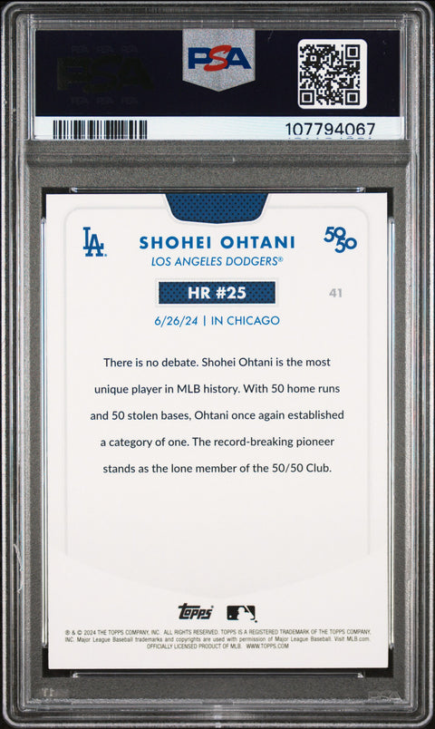 2024 Topps 50/50 Shohei Ohtani #41 Shohei Ohtani PSA 8