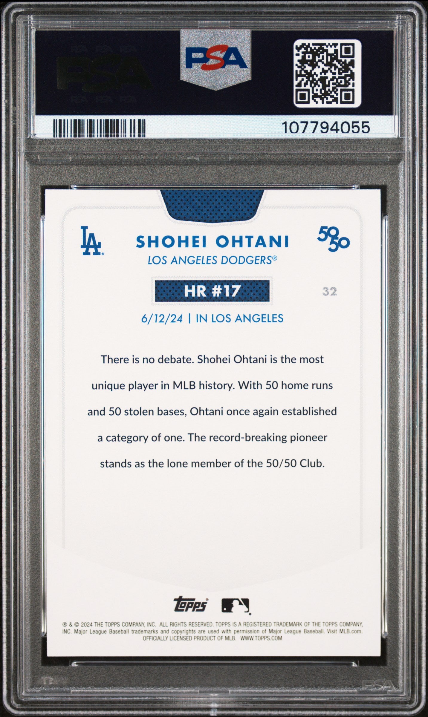 2024 Topps 50/50 Shohei Ohtani #32 Shohei Ohtani PSA 10