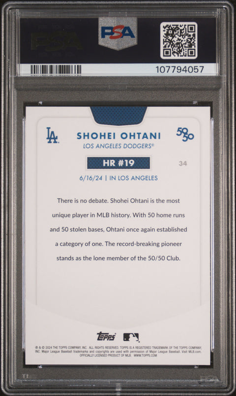 2024 Topps 50/50 Shohei Ohtani #34 Shohei Ohtani PSA 10