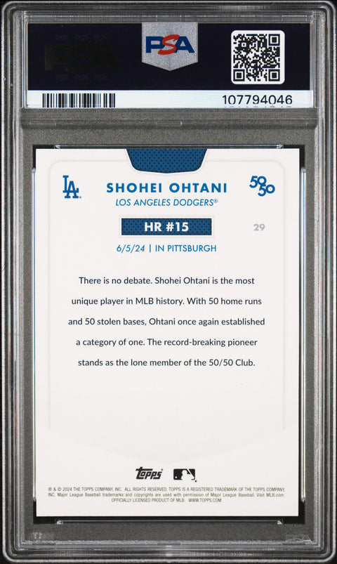 2024 Topps 50/50 Shohei Ohtani #29 Shohei Ohtani PSA 10