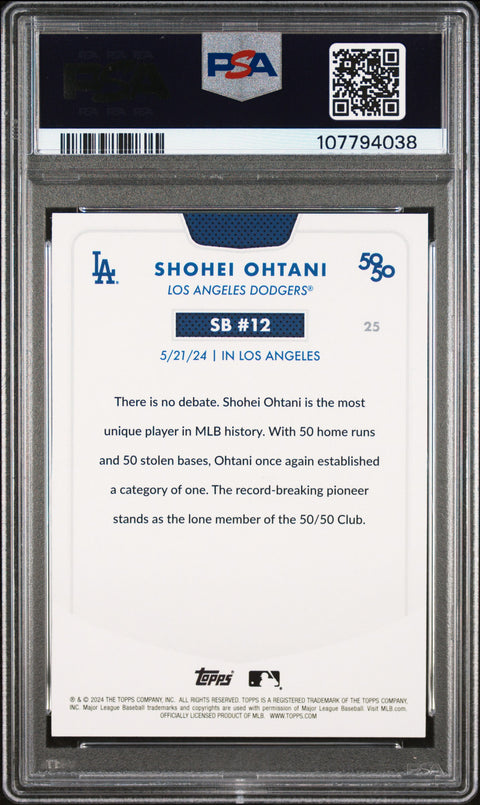 2024 Topps 50/50 Shohei Ohtani #25 Shohei Ohtani PSA 10