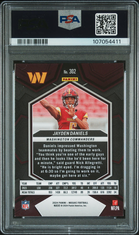 2024 Panini Mosaic #302 Jayden Daniels PSA 9