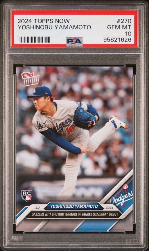 2024 Topps Now #270 Yoshinobu Yamamoto PSA 10