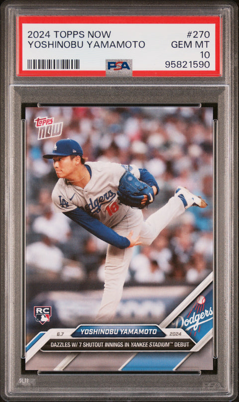 2024 Topps Now #270 Yoshinobu Yamamoto PSA 10