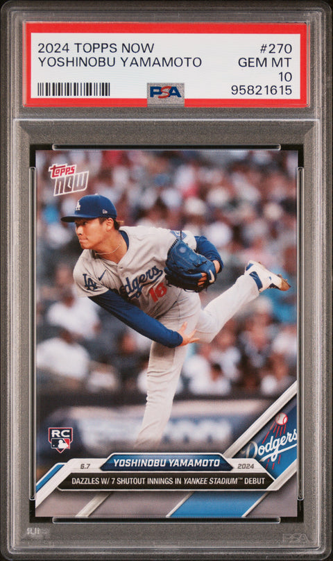 2024 Topps Now #270 Yoshinobu Yamamoto PSA 10