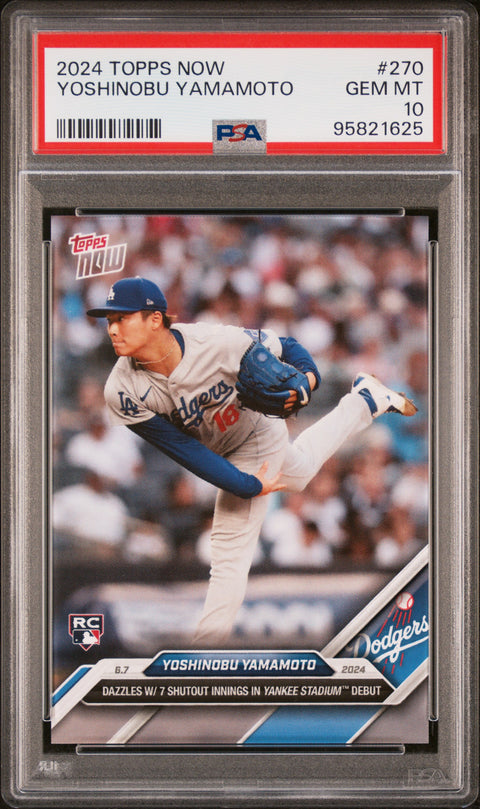 2024 Topps Now #270 Yoshinobu Yamamoto PSA 10
