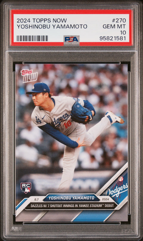 2024 Topps Now #270 Yoshinobu Yamamoto PSA 10