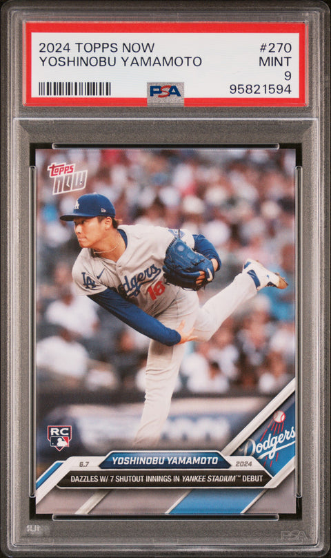 2024 Topps Now #270 Yoshinobu Yamamoto PSA 9