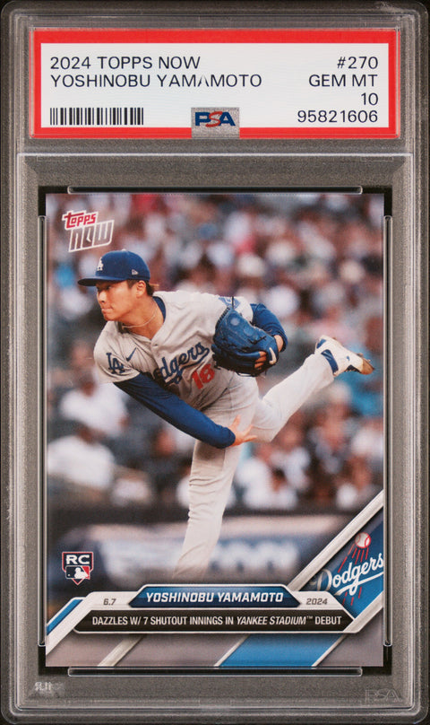 2024 Topps Now #270 Yoshinobu Yamamoto PSA 10