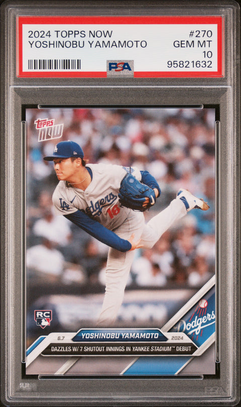 2024 Topps Now #270 Yoshinobu Yamamoto PSA 10