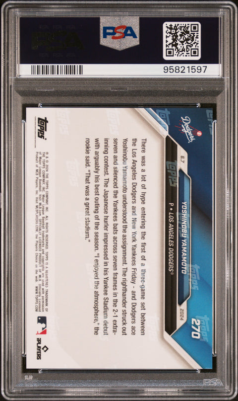 2024 Topps Now #270 Yoshinobu Yamamoto PSA 10