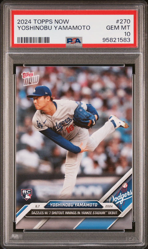 2024 Topps Now #270 Yoshinobu Yamamoto PSA 10