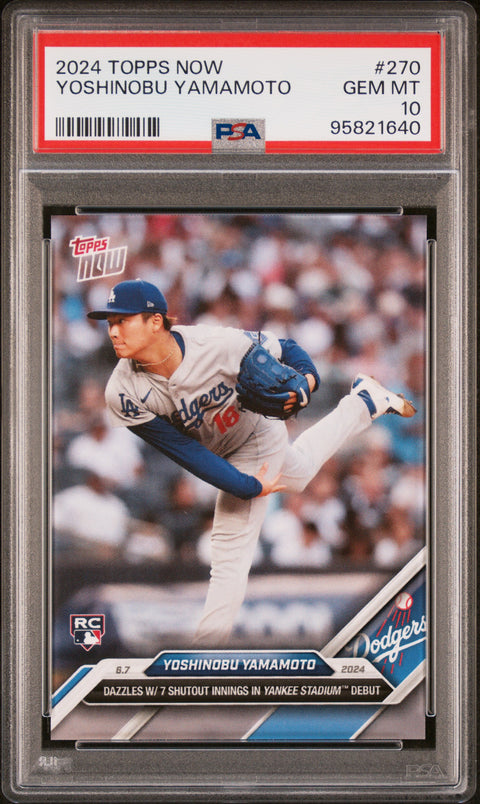 2024 Topps Now #270 Yoshinobu Yamamoto PSA 10