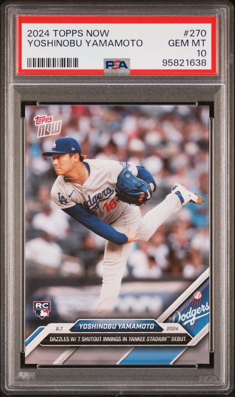 2024 Topps Now #270 Yoshinobu Yamamoto PSA 10