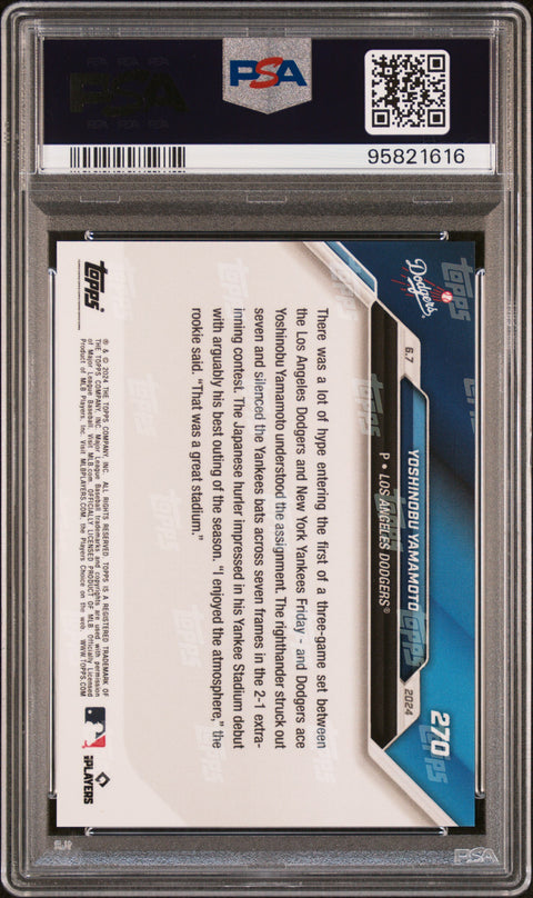 2024 Topps Now #270 Yoshinobu Yamamoto PSA 10