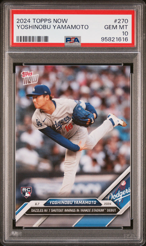 2024 Topps Now #270 Yoshinobu Yamamoto PSA 10