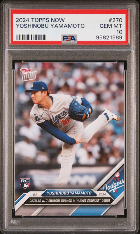 2024 Topps Now #270 Yoshinobu Yamamoto PSA 10