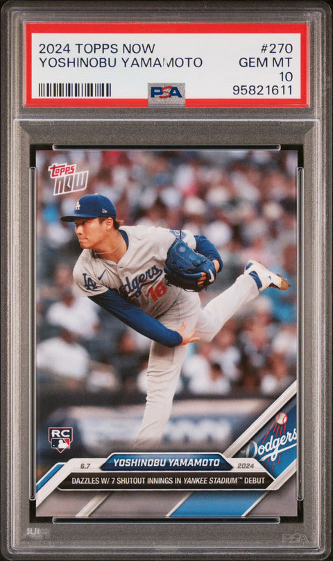2024 Topps Now #270 Yoshinobu Yamamoto PSA 10