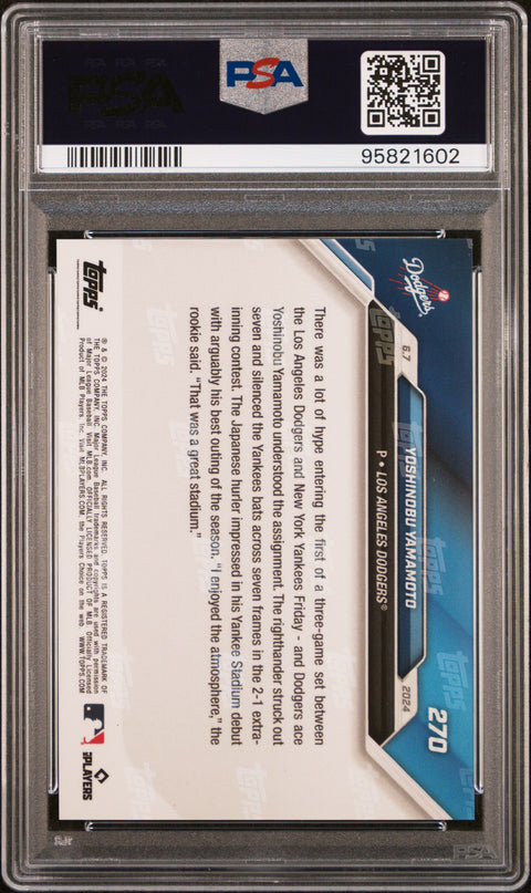 2024 Topps Now #270 Yoshinobu Yamamoto PSA 10